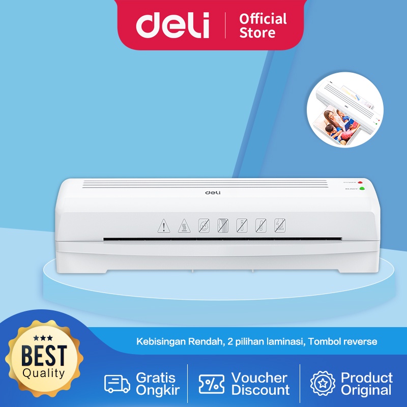 Deli Laminator Machine / Mesin Laminating A3 A4 Kebisingan Rendah Laminasi Panas/Dingin E1437X