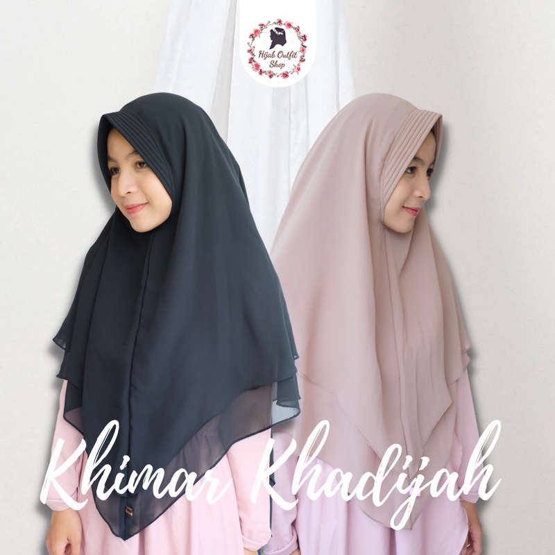 Khimar khadijah 2 layer model pinguin