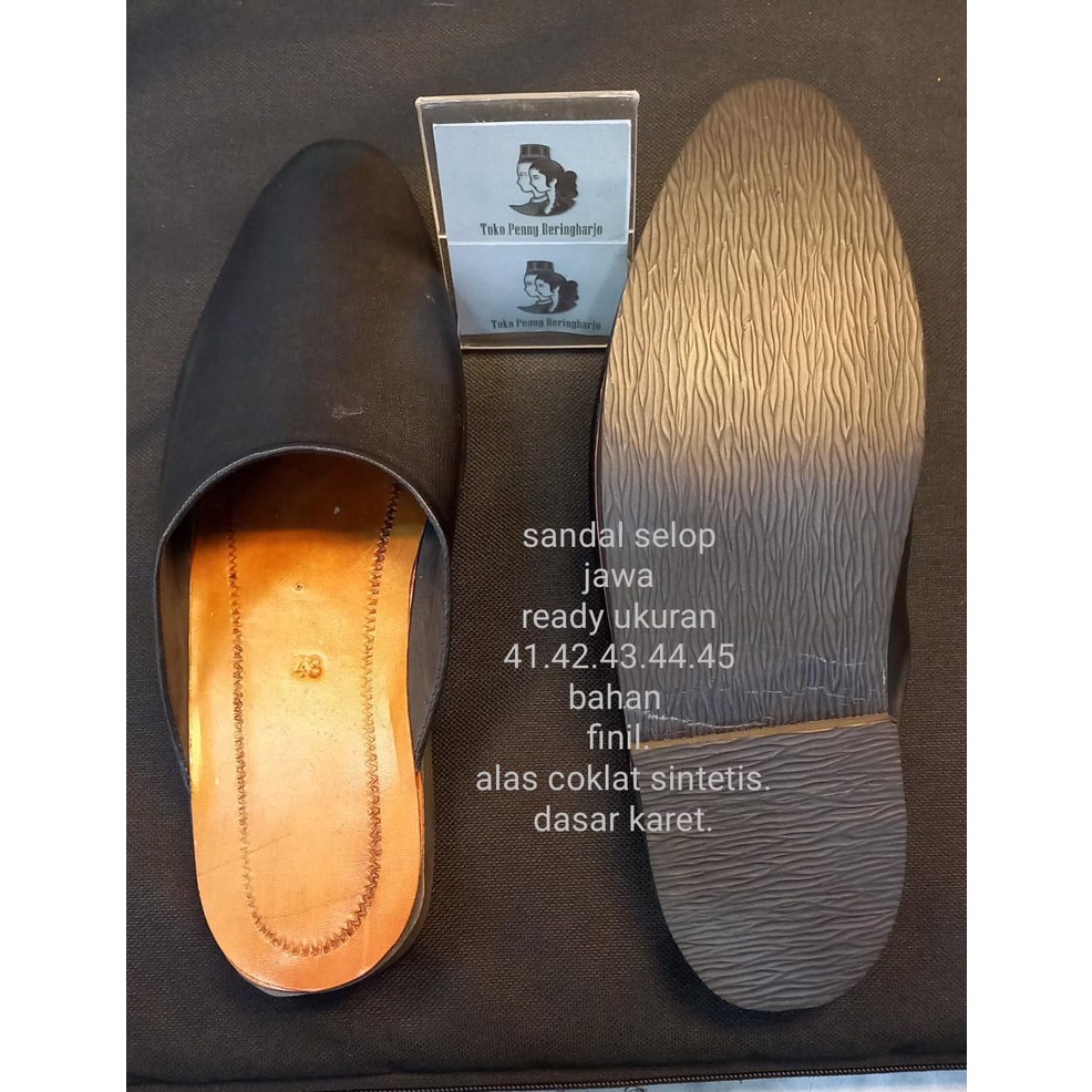 Sandal Selop Traditional Adat Jawa Pria biasa Alas coklat