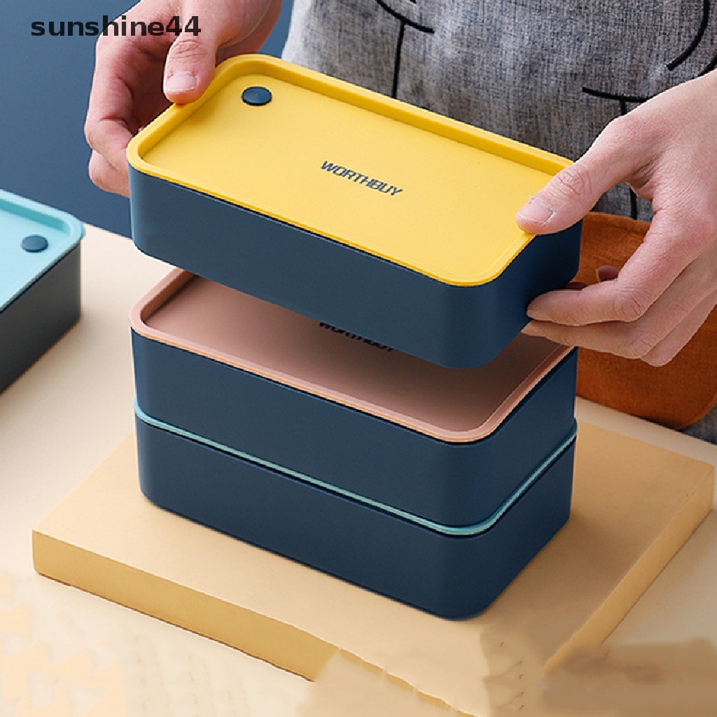 Sunshine Kotak Makan Bento Portable Bahan Plastik Untuk Anak Sekolah