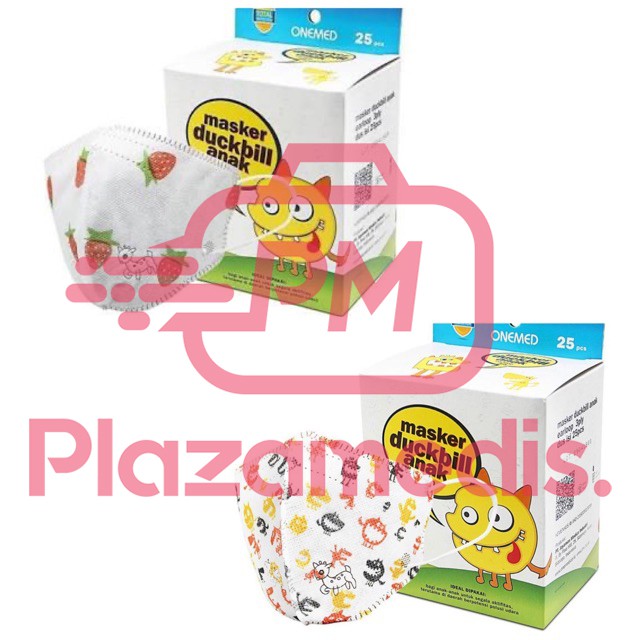 MASKER DUCKBILL ANAK ONEMED KARET 3PLY - MASKER ANAK ONEMED - MASKER KARET ANAK