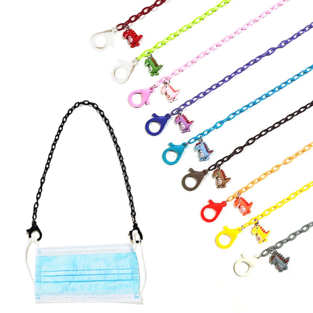 【COD Tangding】Kalung Rantai Kacamata 35 Pola Kartun Dinosaurus Princess Butterfly Rabbit Mask Bahan Akrilik Anti Hilang Untuk Pria Dan Wanita