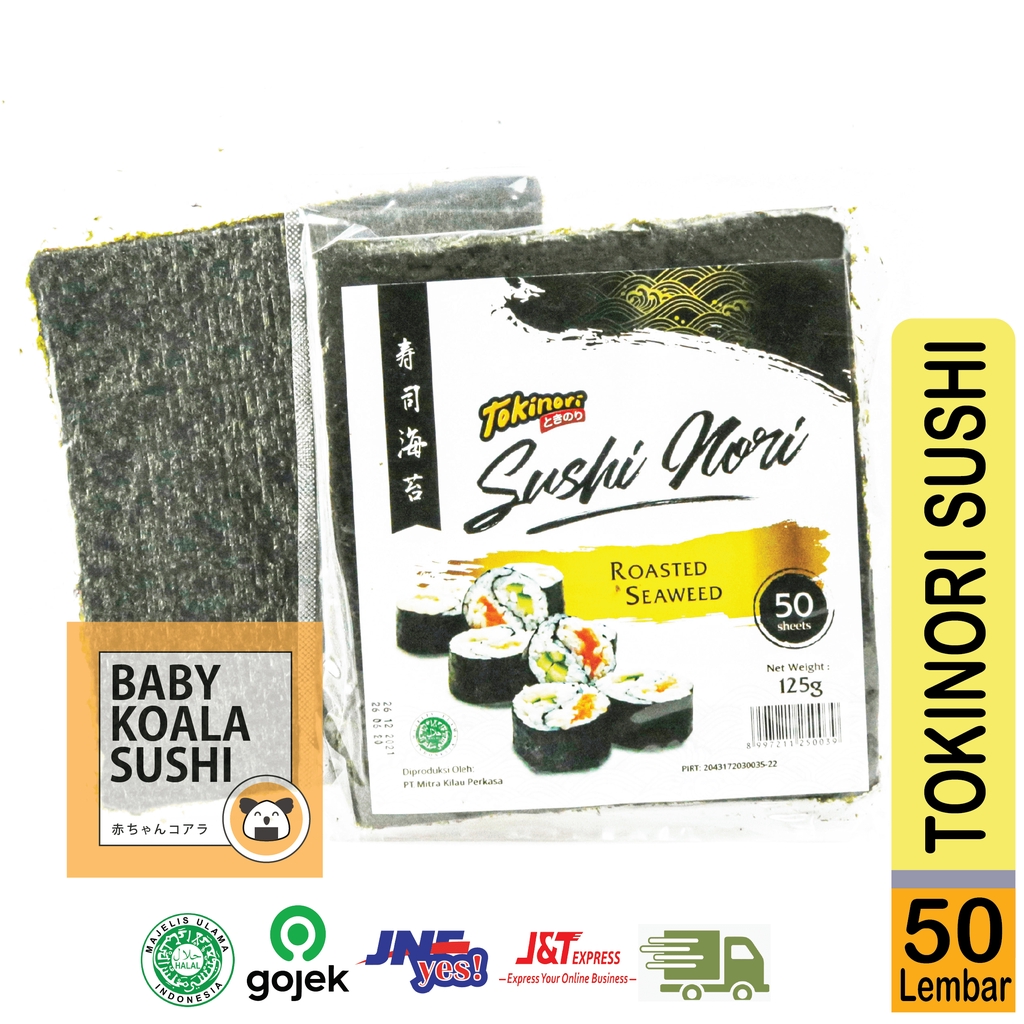 TOKINORI Sushi Nori 50 S Halal │ Yakinori Lokal for Sushi Kimbab/ Gimbab │ Lembar Rumput Laut