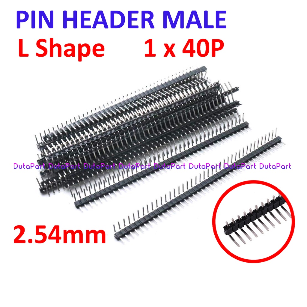 Right Angle L Shape 1x40P Pin Header Male 2.54mm 40 Pin Single Row