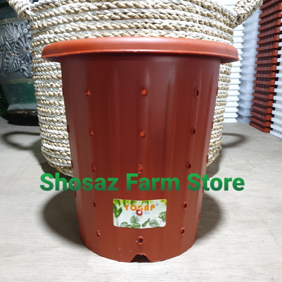 Pot Bunga Yogap YPT 25 Merah Bata BERLUBANG