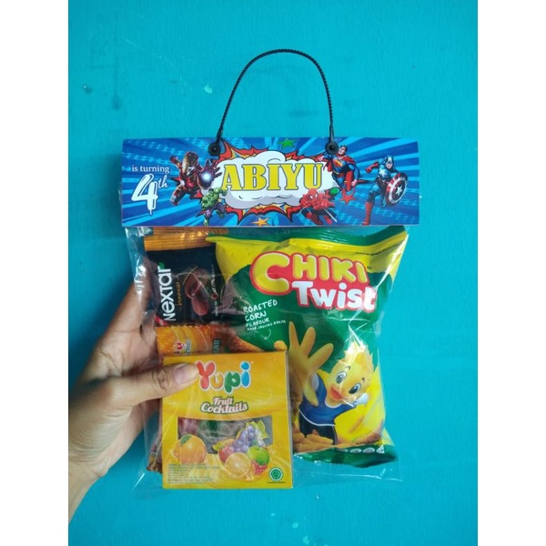 label plastik snack +  tali