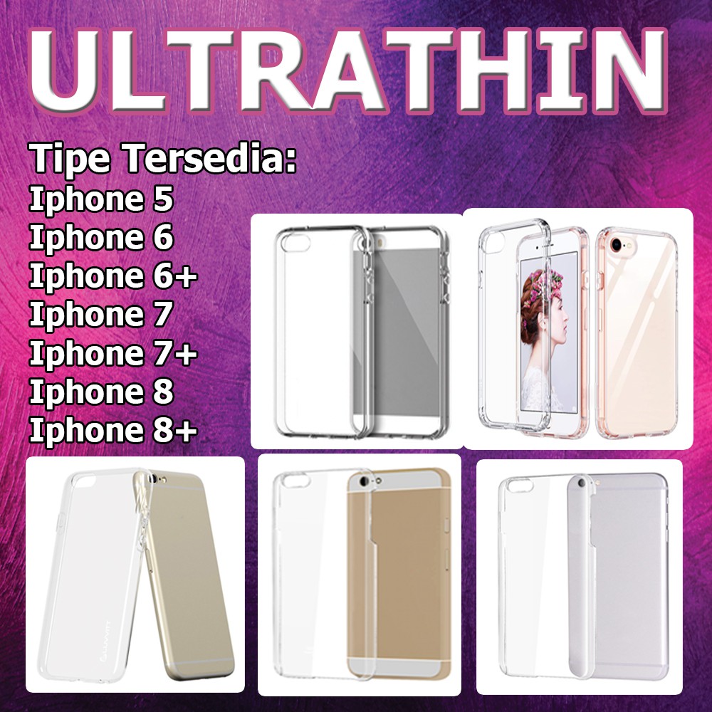 WARNA ACAK Ultrathin Untuk Iphone 5 6 6 Plus Iphone 7 7 Plus iPhone 8 iphone 8 Plus SILIKON CASE CASING