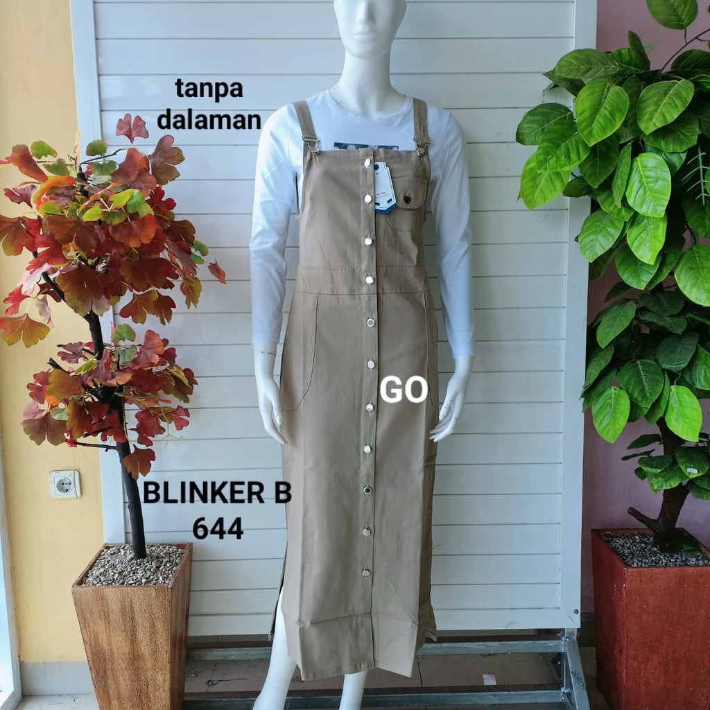 gof BLINKER B OVERALL Pakaian Wanita Dress Singlet Tanpa Dalaman Berkancing Original Casual Santai