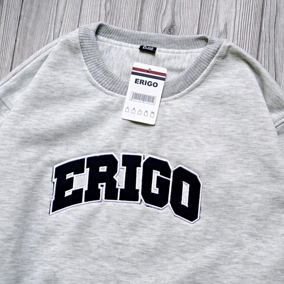 Harga TERMURAAH.. SWEATER ERIGO CREWNECK TERBARU - SWEATER PRIA ERIGO CREW NECK HITAM MURAH