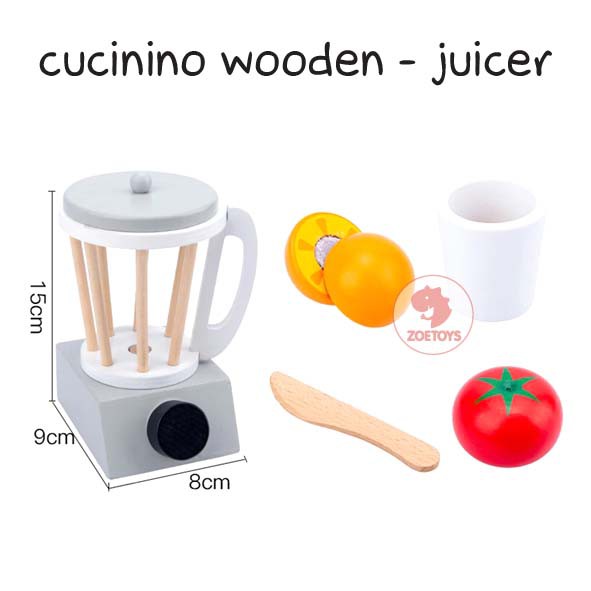 Zoetoys Cucinino Wooden | Bread Toaster Blender Microwave Coffee Machine |  Masak masakan Little Bakery Kitchen Set Pretend Play | Mainan Edukasi Anak Cari Kado Natal