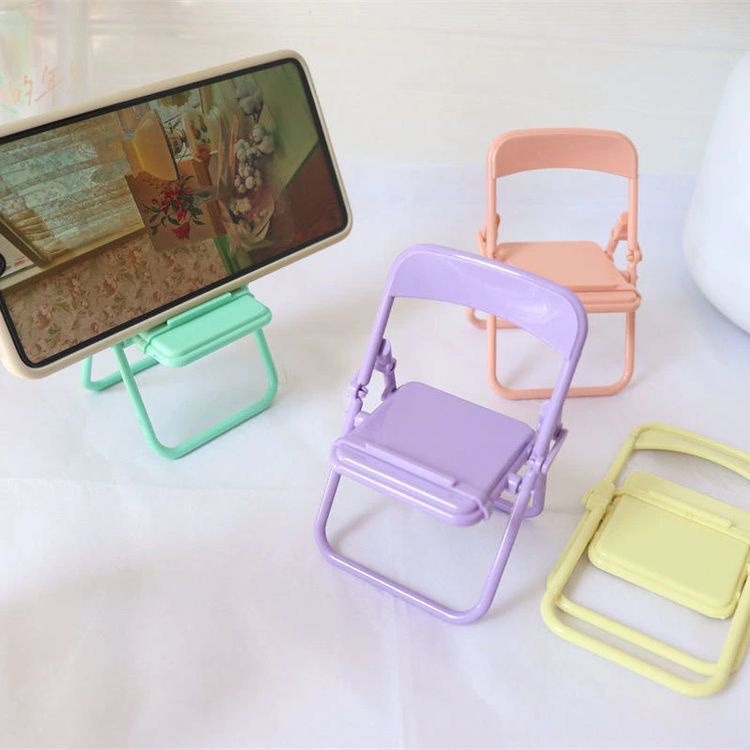 (B88)STAND HOLDER HP SERBAGUNA HOLDER HP MOTIF UNIK KURSI LIPAT MINI