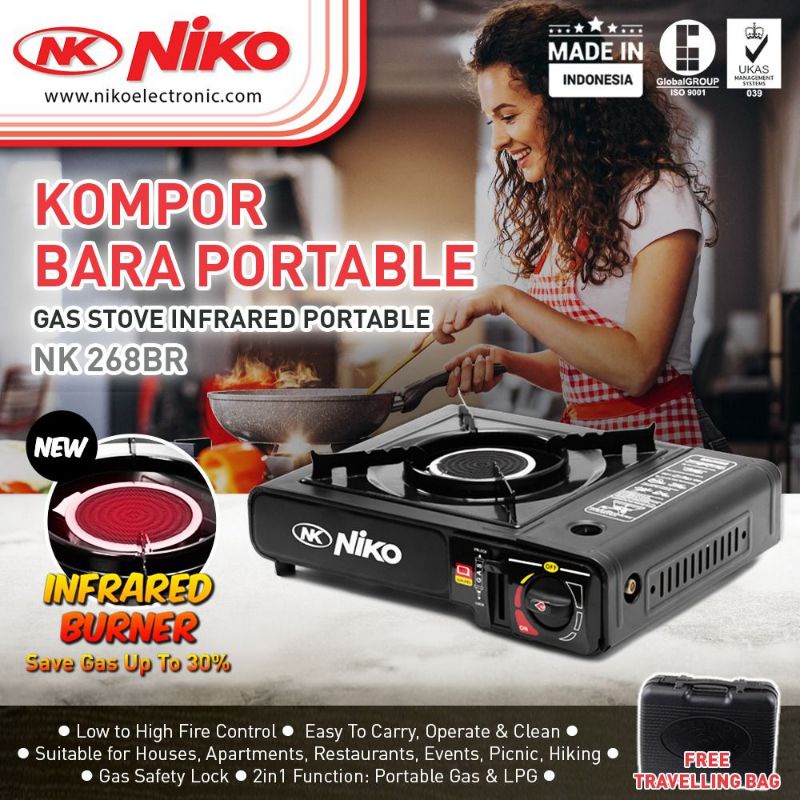 Kompor Portable Niko Infrared NK 268 BR 2fungsi bara