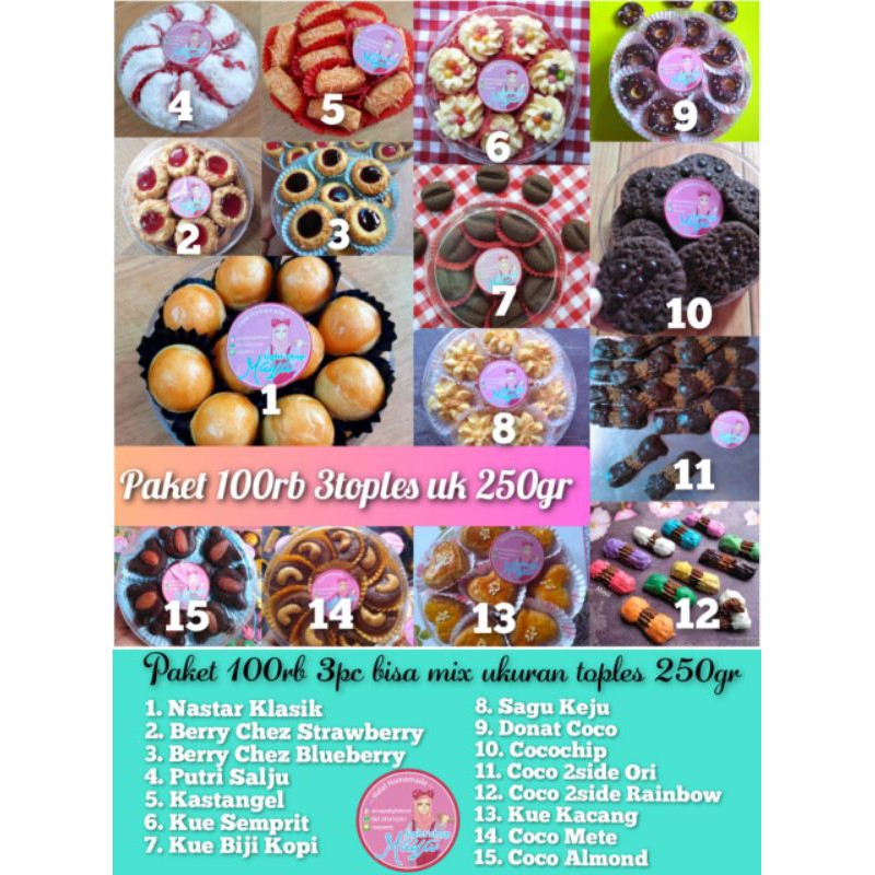 Paket Sale promo kue kering lebaran 100rb 3toples kuker murah cookies nastar hampers parsel gift box parsel