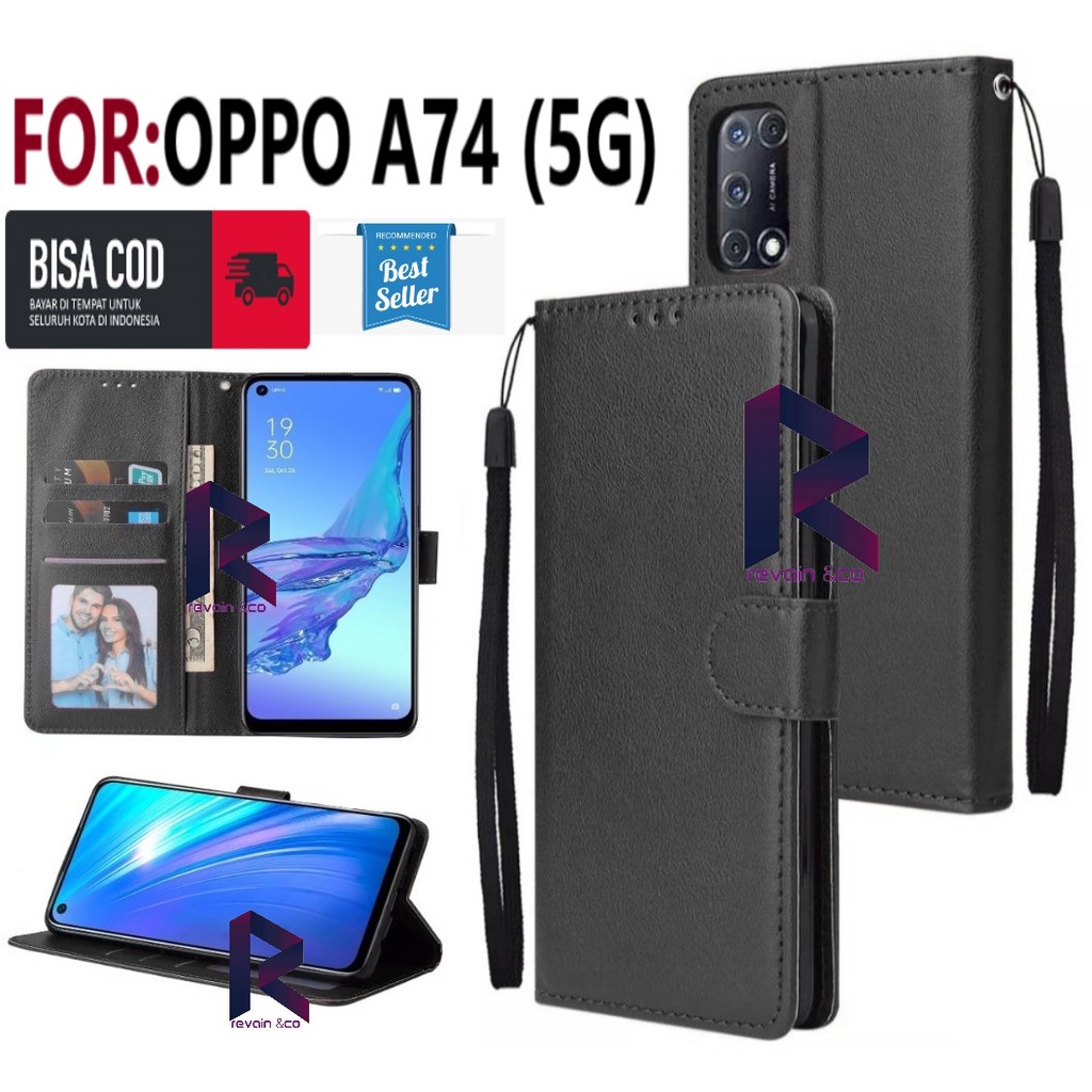 FLIP COVER OPPO A74 5G CASING FLIP WALLET LEATHER KULIT PREMIUM SARUNG BUKA TUTUP FLIP CASE OPPO A74(5G)