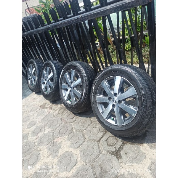 4 Velg R15 PCD 100+Ban 185/65 80% Honda freed brio civic city jazz yaris vios calya sigra agya ayla. karimun wagon picanto rio