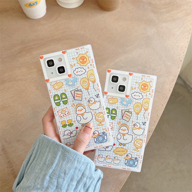 Case Motif Print Bebek Kecil Untuk IPhone 12 13 11 Pro Max X Xs Max Xr 7 8 Plus