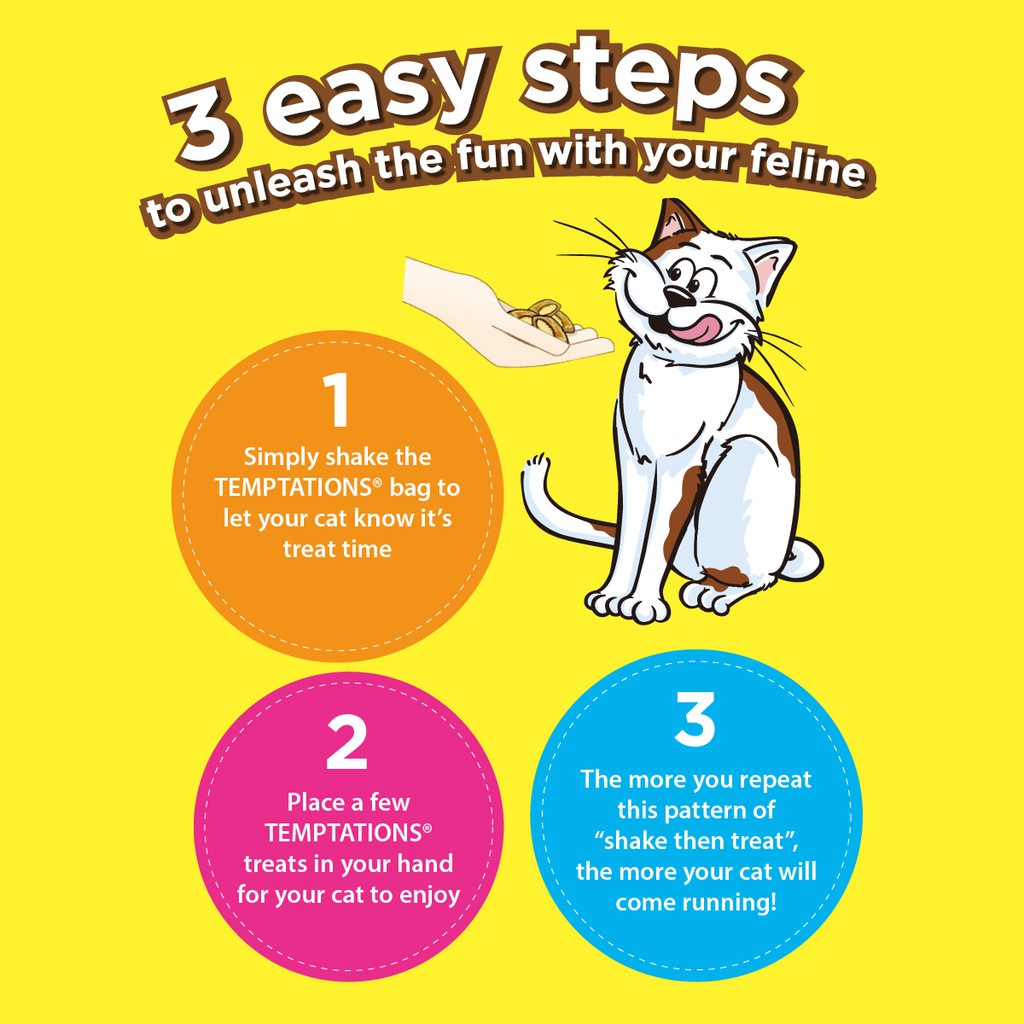 TEMPTATIONS™ Snack Kucing Rasa Chicken, Tuna, & Salmon 30g - Isi 12-7