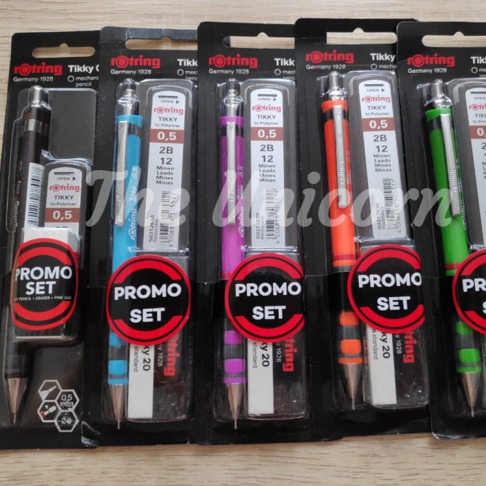 

Promo Bulan Ini Paket Promo Set Rotring Tikky Mechanical Pencil + Leads + Eraser Sale!!!
