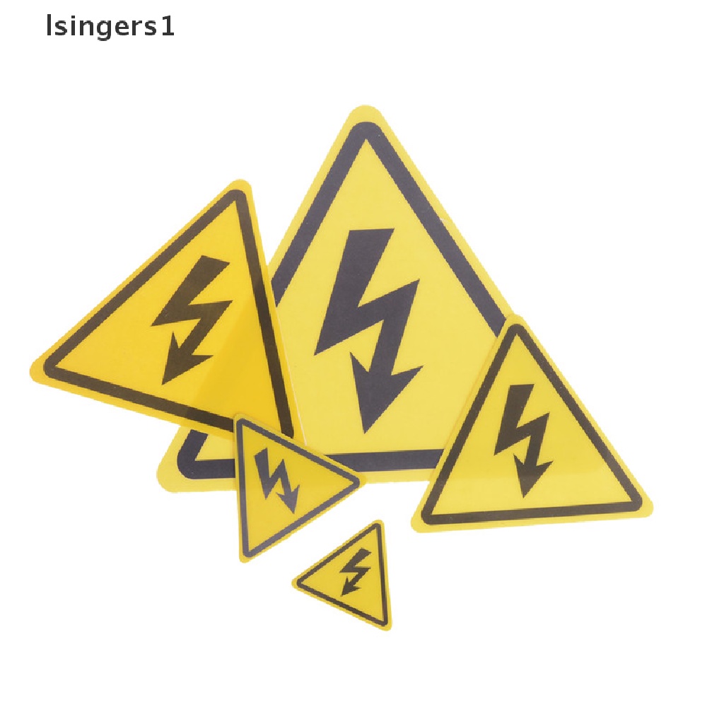 (lsingers1) 2pcs Stiker Label Peringatan Voltase Tinggi