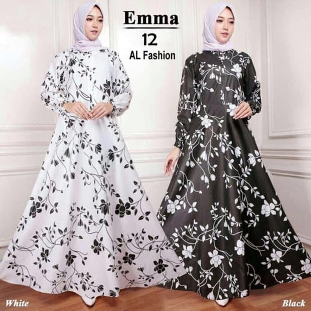 Maxi Emma Sakura Baju Muslim Wanita Gamis Model Kekinian Terbaru