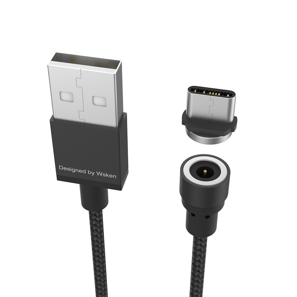 Original WSKEN X-Cable 3 in 1 (Micro USB Lightning USB Type C) - Circular Round Magnetic Charging