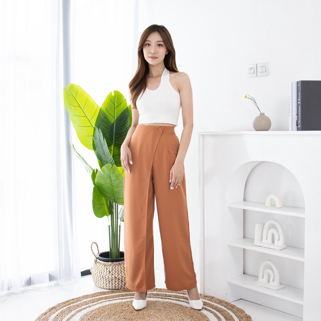 V1054 Overlap Cullote Pants -10  COLOR &amp; 2 SIZE