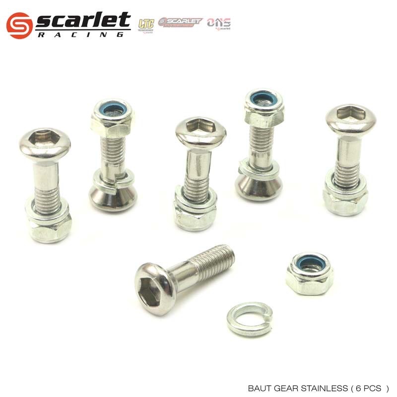 Scarlet Racing -Baut Gear Stainless buat motor klx crf baut gear scarlet original