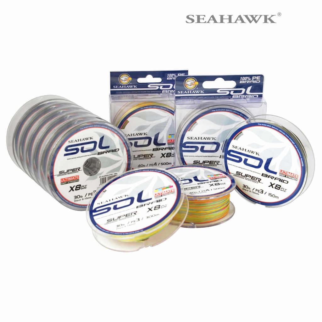 SEAHAWK Senar Pe Sol 8X Braided 500M Multicolor - Fishing Line