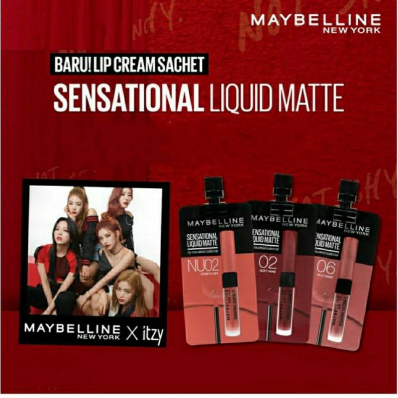 Maybelline Sensasional Liquid Matte Lipstik sachet