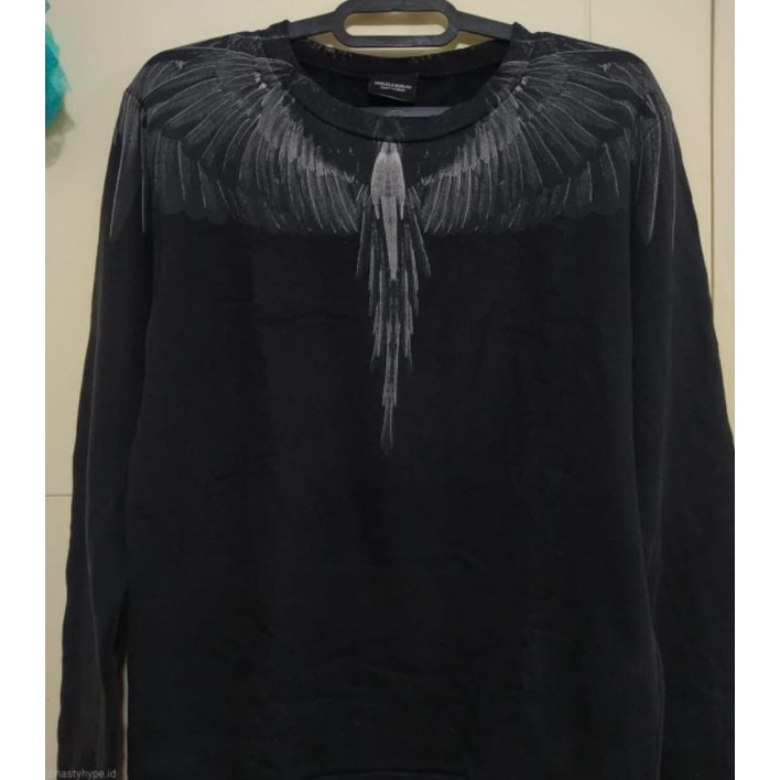 Marcelo Burlon Black Crewneck Grey Wings Series original Authentic legit Check rare Special edition 