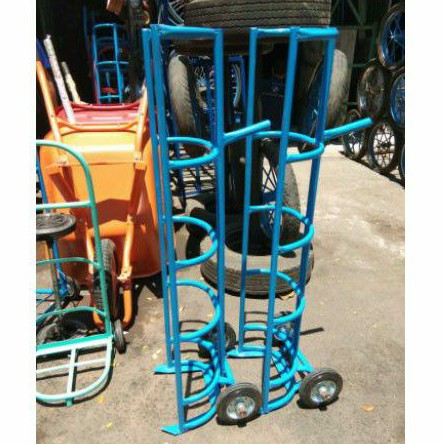 TROLI LPG SUSUN 5 BAHAN FULLPIPA BESI RODA KARET 7INCH