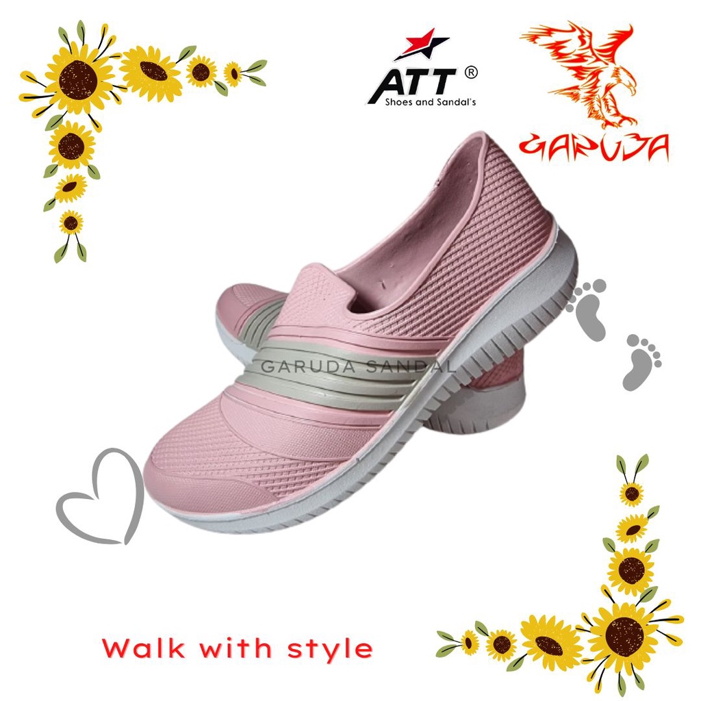 Sepatu Slip On Wanita sneakers ATT art SWL 480 Karet