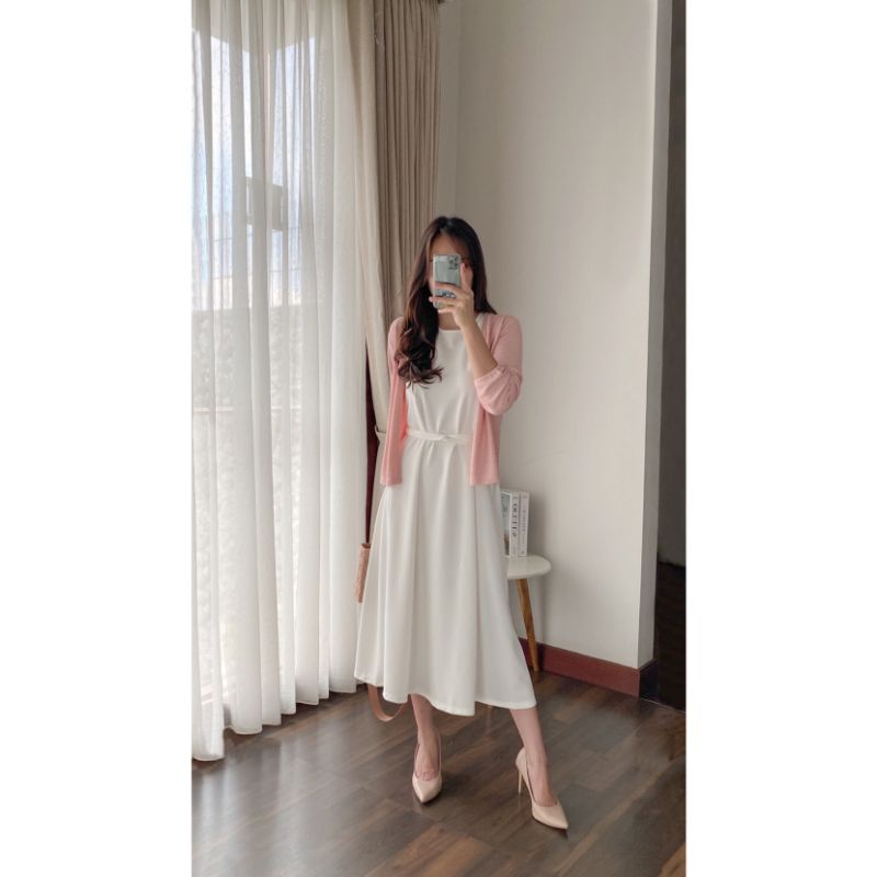 kio dress off white, beige, light beige, cream, khaky, brown, sage