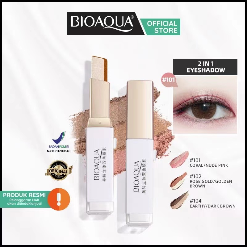 BIOAQUA Double color Eyeshadow make up eyeshadow wardah 2.5g BPOM