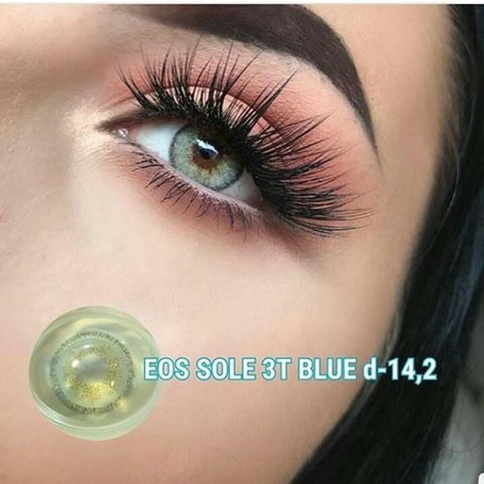 Softlens EOS Sole 3 Tones - Warna White Ivory Gray Hazel Brown Blue Green Violet