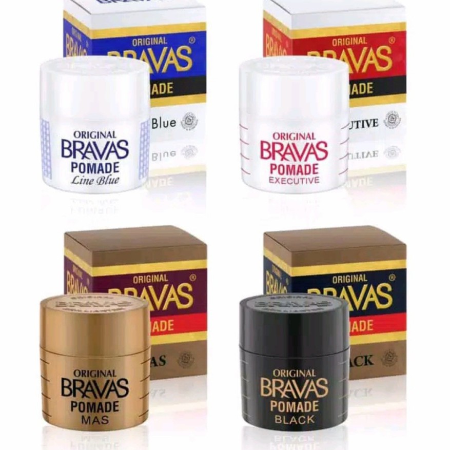 ★ BB ★ BRAVAS Pomade Oil Based - BLACK - MAS - LINE BLUE - EXECUTIVE - 80gr - Minyak Rambut Halal