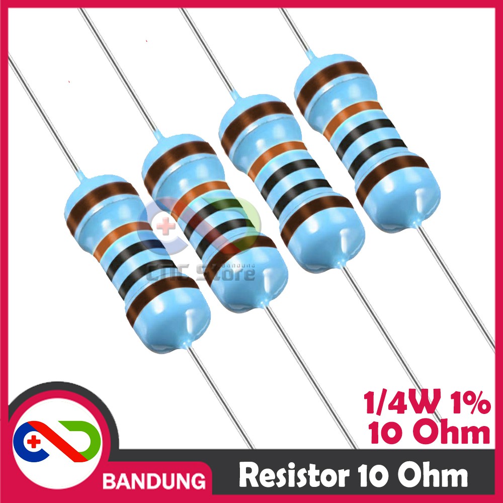 10X RESISTOR 10 OHM 1/4W 1% METAL FILM