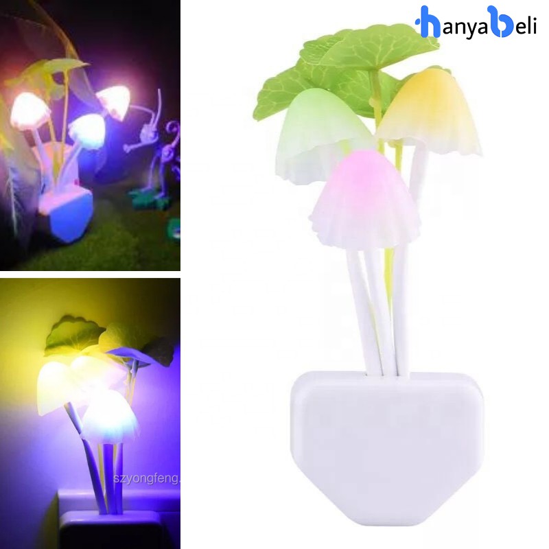 Lampu Tidur LED Jamur Avatar Mini Sensor Cahaya Nyala Otomatis