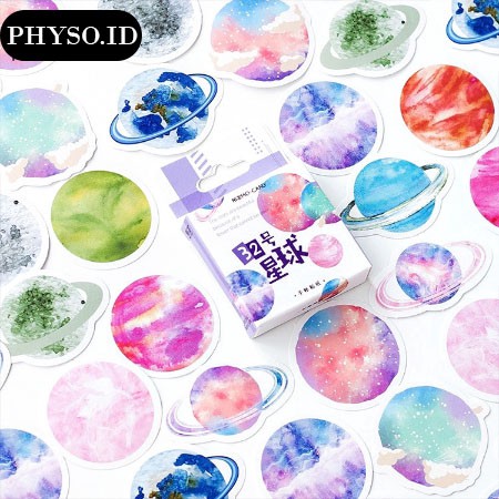 

[PHYSO] 45 Pcs Deco Sticker Colorful Planet DIY Scrapbook/ Diary / Planner