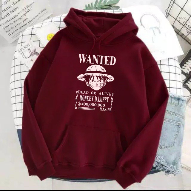 Sweater Hoodie Japan Anime ONE PIECE WANTED/ Hoodie Sweater Trending Harajuku Japan Kawaii