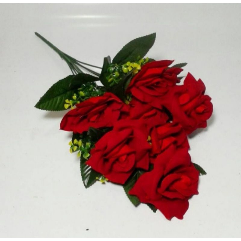 Buket BUNGA PLASTIK MAWAR BUNGA PALSU BUNGA ARTIFICIAL ROSE BUD DEKORASI RUMAH