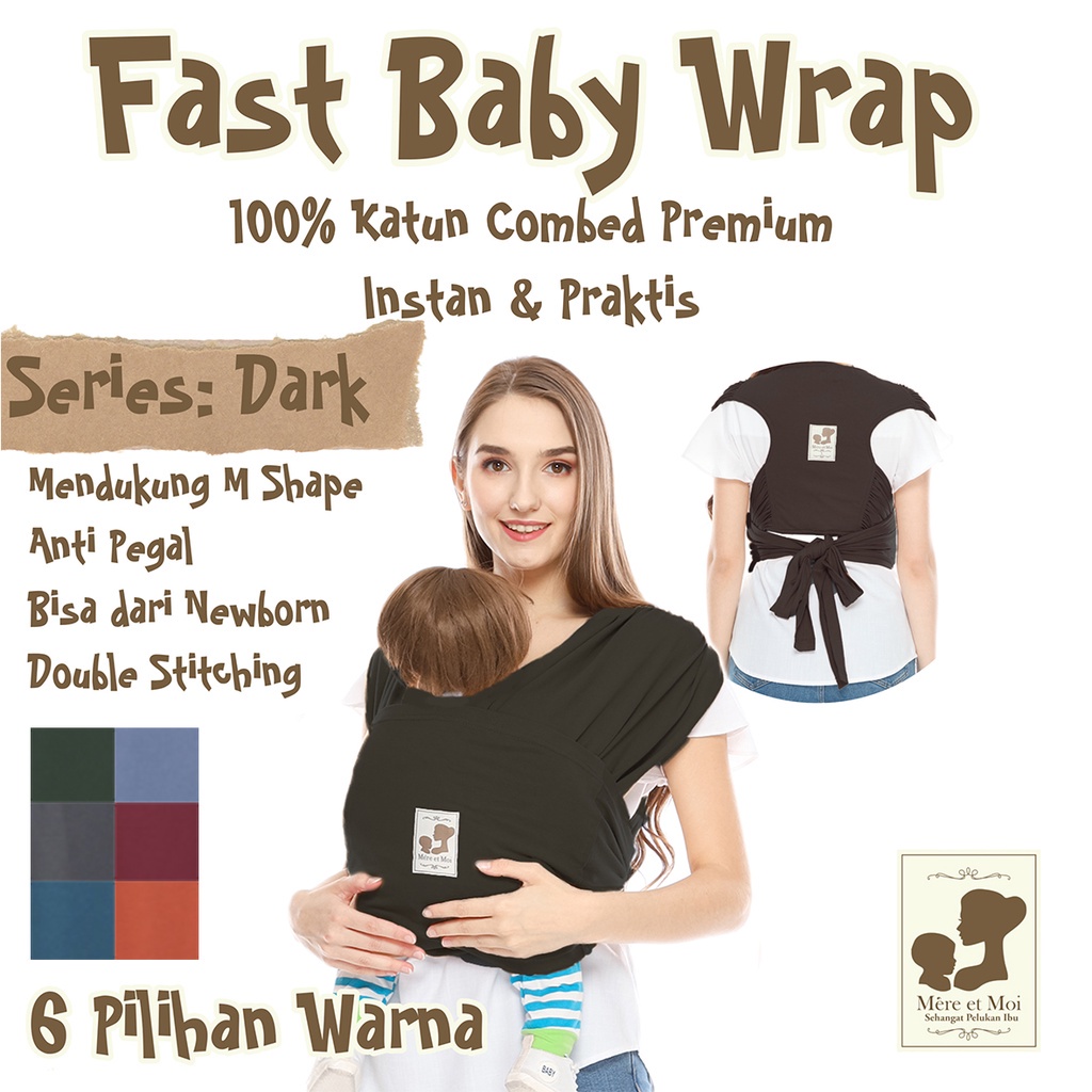 MERE ET MOI FAST BABY WRAP | Geos | Gendongan Kaos Bayi [DARK SERIES]