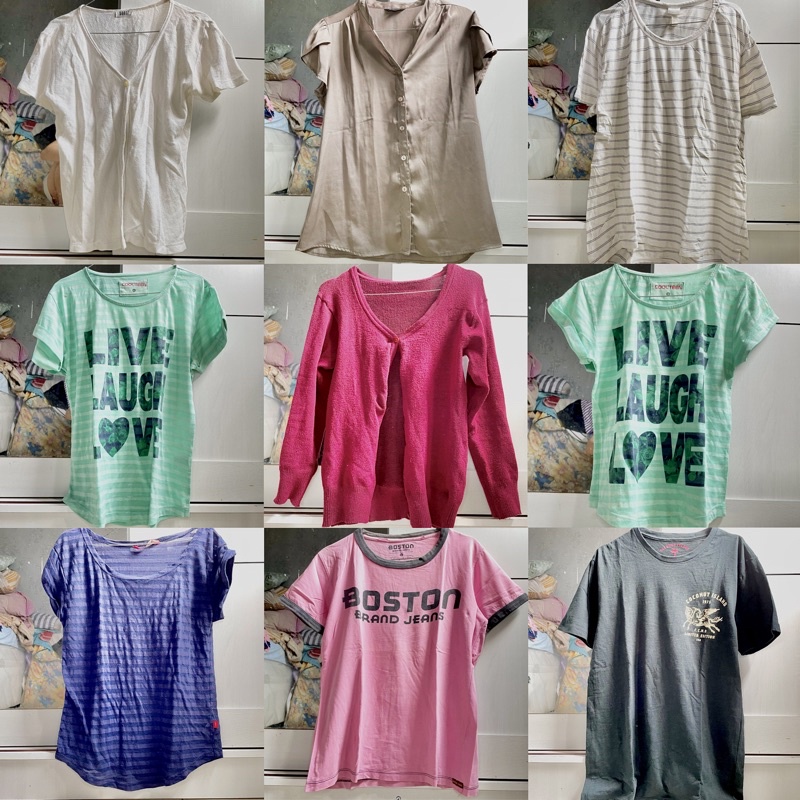 BELI 3 GRATIS 1 BAJU ATASAN KEMEJA SWEATER KNIT OUTER BLOUSE WANITA KAOS BAJU HNM H&M BRAND JEANS BO