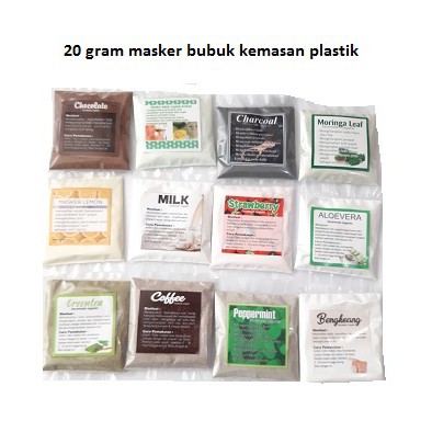 20 gram masker bubuk organic PAKAI STIKER  masker beras  