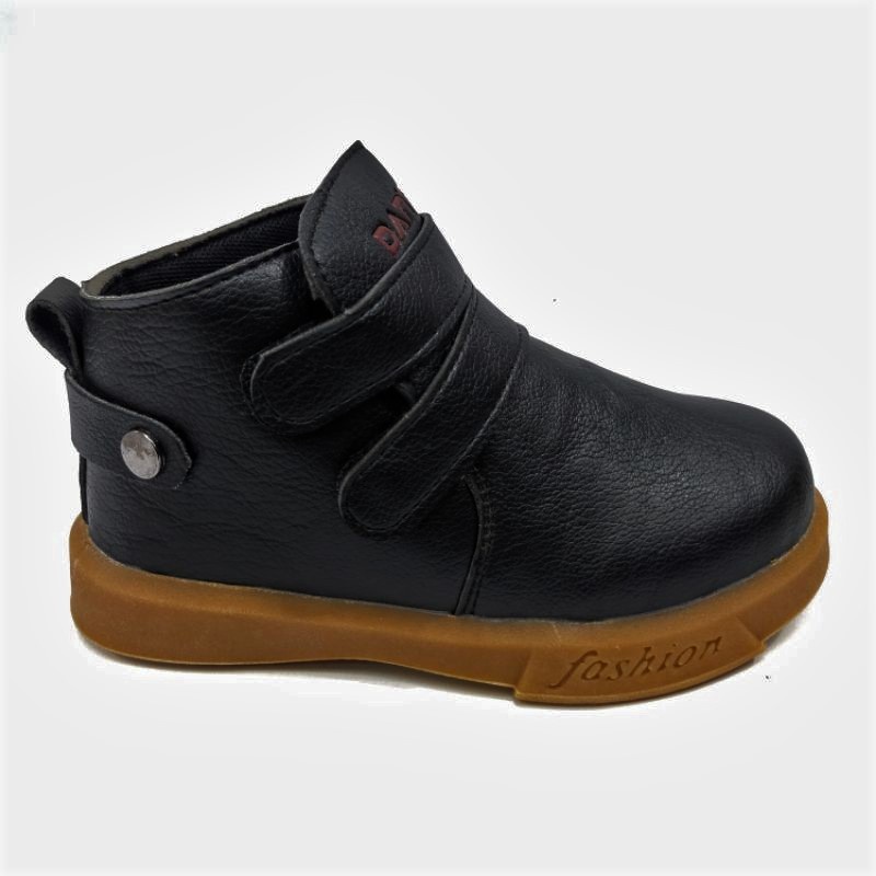 Sepatu Boots Anak Cowok Dans Kulit Hitam