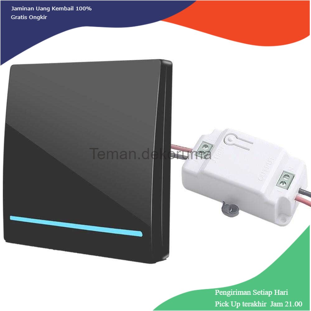 TD - SKT SMATRUL Saklar Lampu Wireless Switch RF 433Mhz with Receiver - WHK01