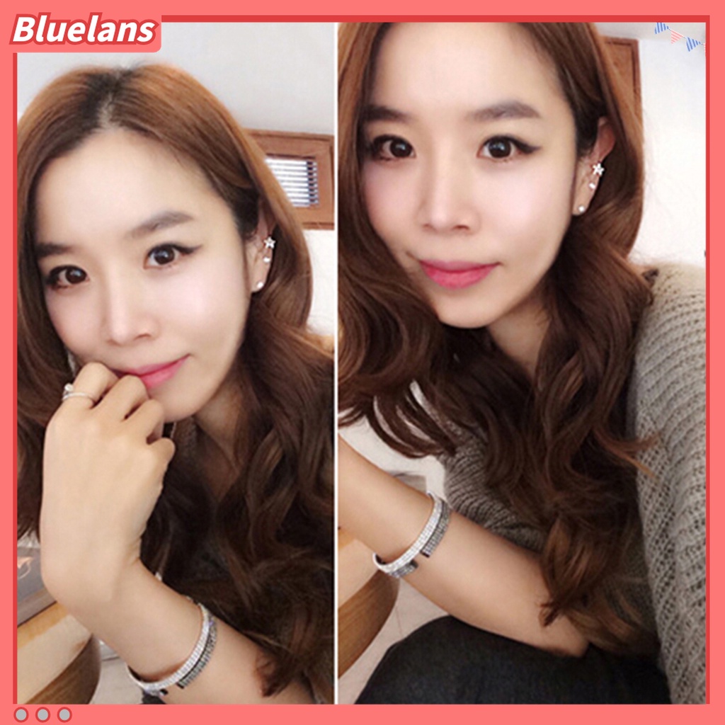 2pcs / Set Anting Stud Desain Bintang Aksen Berlian Imitasi Bahan Alloy Ramah Lingkungan Untuk Wanita
