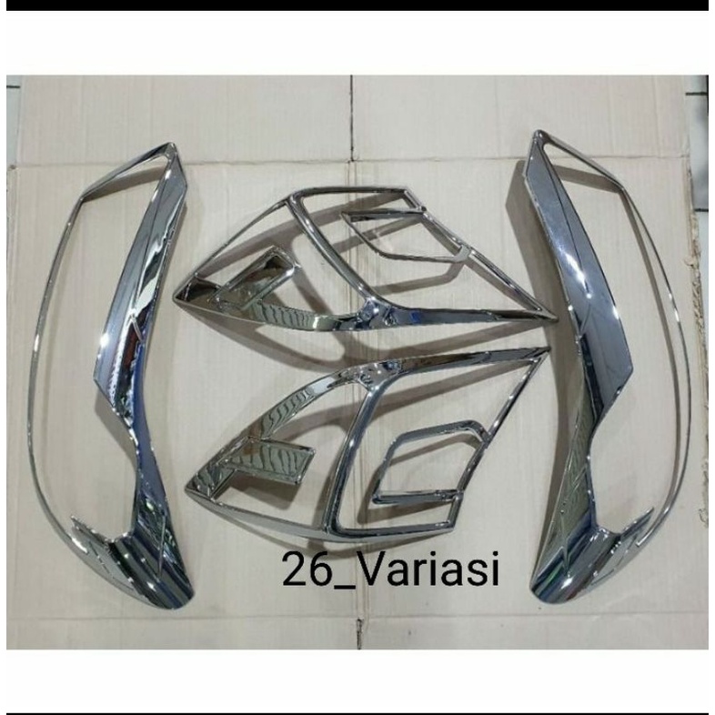 All New Brio 2019-2021 PAKET Garnis Lampu Depan + Belakang Chrome Brio 2019
