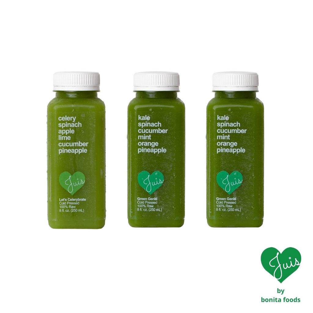 

Juis - Paket Greens 2 - 3 botol 250 ml (Cold-Pressed Juice / Jus)