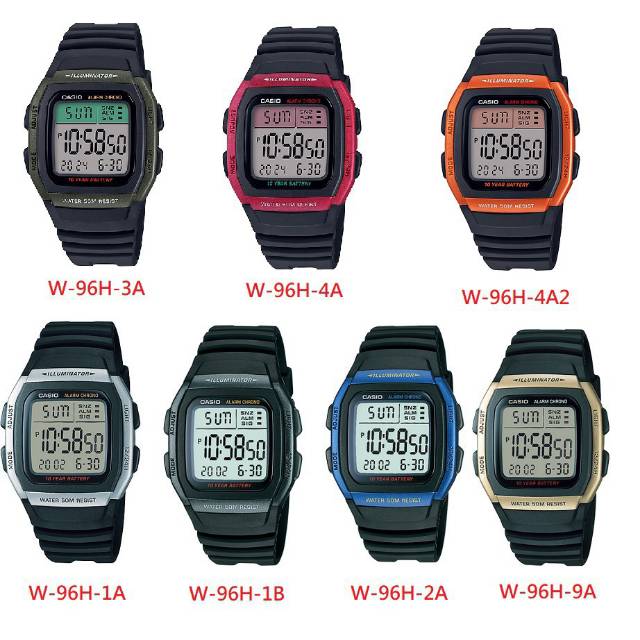 Jam Tangan Pria Casio W-96H Series Original Casio W-96H